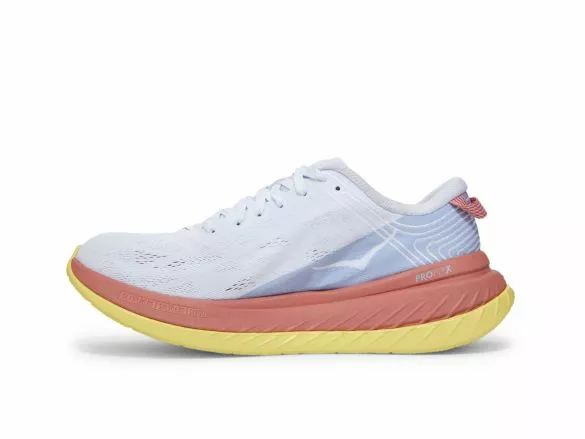Hoka One One Carbon X Hardloopschoenen Wit/roze/geel Dames 4 Hoka One One Carbon X Hardloopschoenen Wit/roze/geel Dames - Afbeelding 2