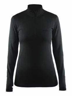 Craft Active Comfort Zip Lange Mouw Ondershirt Zwart/solid Dames