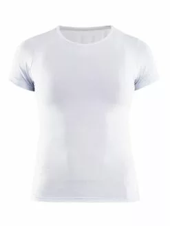 Craft Essential V-neck Korte Mouw Ondershirt Wit Dames