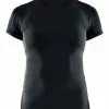 Craft Essential V-neck Korte Mouw Ondershirt Zwart Dames