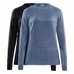 Craft Core Dry Baselayer Ondershirt Lange Mouw 2-pack Zwart/flow Dames