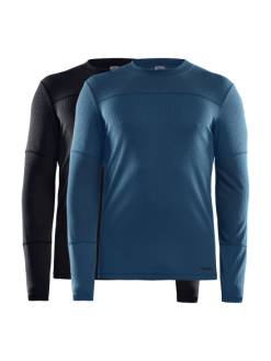 Craft Core Dry Ondershirt 2-pack Lange Mouw Zwart/blauw Heren