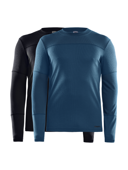Craft Core Dry Ondershirt 2-pack Lange Mouw Zwart/blauw Heren 3 Craft Core Dry Ondershirt 2-pack Lange Mouw Zwart/blauw Heren