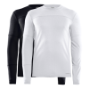 Craft Core Dry Ondershirt 2-pack Lange Mouw Zwart/wit Heren 2 Craft Core Dry Ondershirt 2-pack Lange Mouw Zwart/wit Heren -Goedkope Sport Glans Winkel 1911948 999900 core 2 pack baselayer tops m front 1