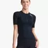 2XU Aero Tri Top Korte Mouw Zwart Dames -Goedkope Sport Glans Winkel 2xu aero sleeved top wt6666a blk wht 003