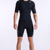 2XU Core Trisuit Korte Mouw Zwart Heren -Goedkope Sport Glans Winkel 2xu core sleeved trisuit korte mouw mt7043d blk wht