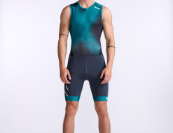 2XU Core Trisuit Mouwloos Blauw/groen Heren
