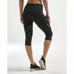 2XU Aspire Compressie 3/4 Tights Zwart Dames -Goedkope Sport Glans Winkel 2xu dames aspire compressie 3 4 tights zwart wa5863b