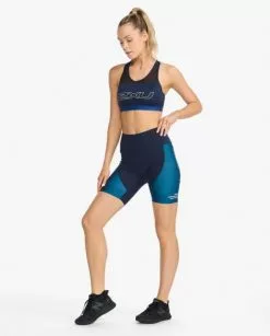 2XU Aero 7 Inch Tri Shorts Blauw Dames 10 2XU Aero 7 Inch Tri Shorts Blauw Dames -Goedkope Sport Glans Winkel 2xu dames shorts wt6435b mdn wht 03