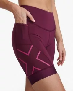 2XU Core 7 Inch Tri Shorts Roze Dames -Goedkope Sport Glans Winkel 2xu dames shorts wt6442b mul ftv 04