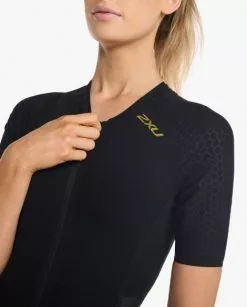 2XU Light Speed Tech Trisuit Korte Mouw Zwart Dames -Goedkope Sport Glans Winkel 2xu dames trisuit wt6634d blk crf 06