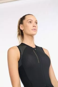 2XU Light Speed Front Zip Trisuit Mouwloos Zwart Dames -Goedkope Sport Glans Winkel 2xu dames trisuit wt6663d blk gld 05