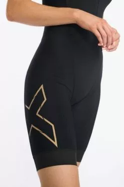 2XU Light Speed Front Zip Trisuit Mouwloos Zwart Dames -Goedkope Sport Glans Winkel 2xu dames trisuit wt6663d blk gld 06