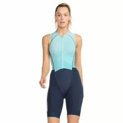 2XU Light Speed Front Zip Trisuit Mouwloos Blauw Dames