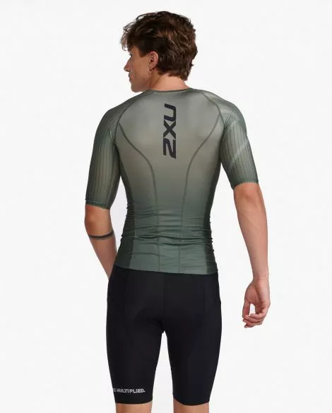 2XU Aero Tri Top Korte Mouw Groen Heren 4 2XU Aero Tri Top Korte Mouw Groen Heren - Afbeelding 2