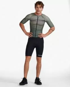 2XU Aero Tri Top Korte Mouw Groen Heren 11 2XU Aero Tri Top Korte Mouw Groen Heren -Goedkope Sport Glans Winkel 2xu heren tri top mt6662a alp per 03