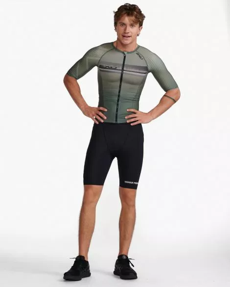 2XU Aero Tri Top Korte Mouw Groen Heren 5 2XU Aero Tri Top Korte Mouw Groen Heren - Afbeelding 3