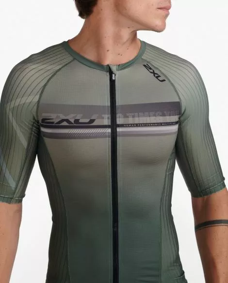 2XU Aero Tri Top Korte Mouw Groen Heren 8 2XU Aero Tri Top Korte Mouw Groen Heren - Afbeelding 6