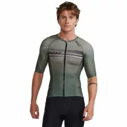 2XU Aero Tri Top Korte Mouw Groen Heren