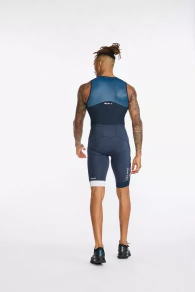 2XU Light Speed Front Zip Trisuit Mouwloos Blauw Heren 4 2XU Light Speed Front Zip Trisuit Mouwloos Blauw Heren - Afbeelding 2