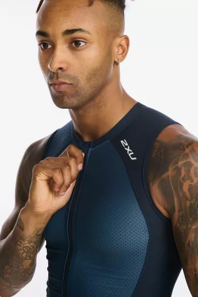 2XU Light Speed Front Zip Trisuit Mouwloos Blauw Heren 5 2XU Light Speed Front Zip Trisuit Mouwloos Blauw Heren - Afbeelding 3