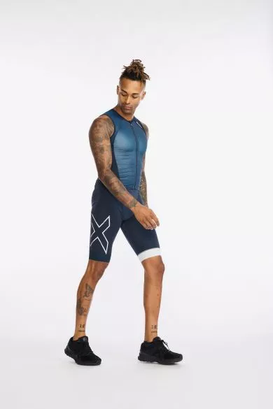 2XU Light Speed Front Zip Trisuit Mouwloos Blauw Heren 9 2XU Light Speed Front Zip Trisuit Mouwloos Blauw Heren - Afbeelding 7