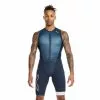2XU Light Speed Front Zip Trisuit Mouwloos Blauw Heren -Goedkope Sport Glans Winkel 2xu heren trisuits mt6660d out wht 07