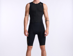 2XU Light Speed Front Zip Trisuit Mouwloos Zwart Heren