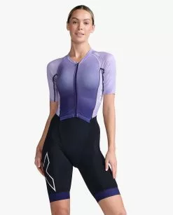 2XU Light Speed Trisuit Korte Mouw Paars Dames