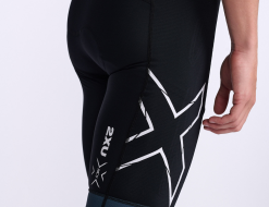 2XU Light Speed Trisuit Korte Mouw Blauw/wit Heren -Goedkope Sport Glans Winkel 2xu light speed sleeved trisuit0 mt7019d mdn wht 023