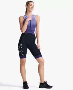2XU Light Speed Front Zip Trisuit Mouwloos Paars Dames