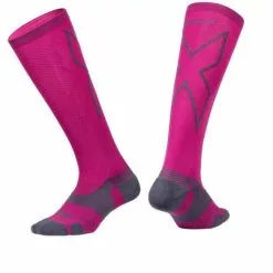 2XU Vectr Merino LC Full Lenght Compressie Hoge Sokken Roze