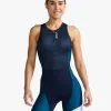 2XU Aero Front Zip Trisuit Mouwloos Blauw Dames 2 2XU Aero Front Zip Trisuit Mouwloos Blauw Dames -Goedkope Sport Glans Winkel 2xu trisuit mouloos 01