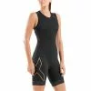2XU Compression Mouwloos Trisuit Zwart/goud Dames -Goedkope Sport Glans Winkel 2xu trisuits dames compression mouwloos zwart gld wt5522d 01 high