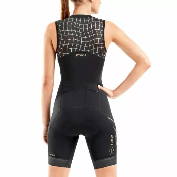 2XU Compression Mouwloos Trisuit Zwart/goud Dames 4 2XU Compression Mouwloos Trisuit Zwart/goud Dames - Afbeelding 2