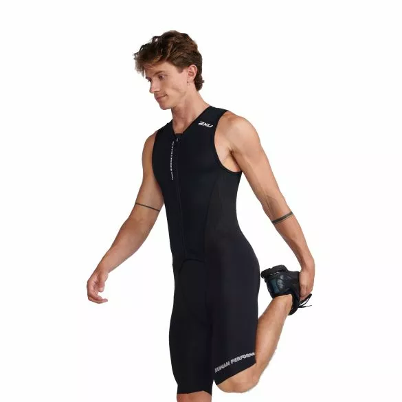 2XU Aero Front Zip Trisuit Mouwloos Zwart Heren 5 2XU Aero Front Zip Trisuit Mouwloos Zwart Heren - Afbeelding 3