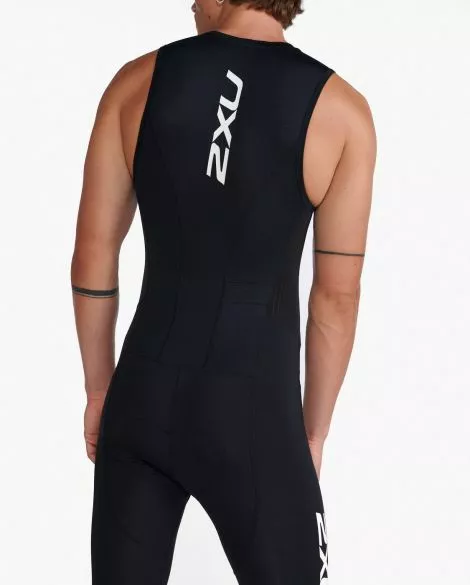 2XU Aero Front Zip Trisuit Mouwloos Zwart Heren 8 2XU Aero Front Zip Trisuit Mouwloos Zwart Heren - Afbeelding 6