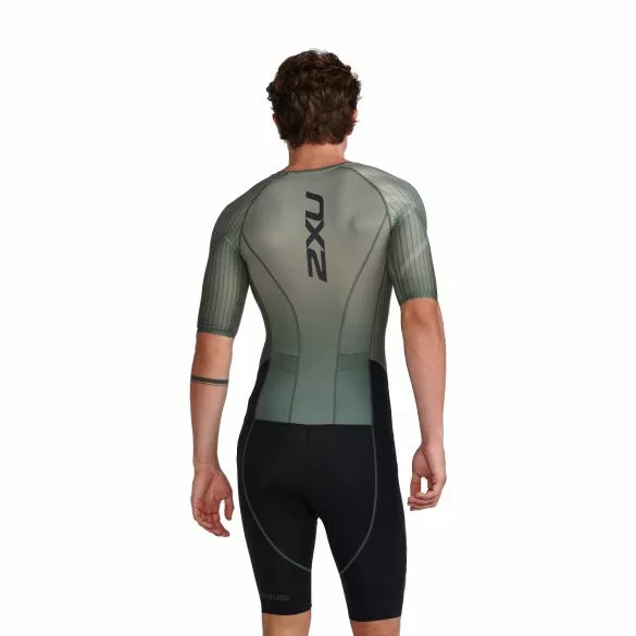 2XU Aero Trisuit Korte Mouw Groen Heren 4 2XU Aero Trisuit Korte Mouw Groen Heren - Afbeelding 2