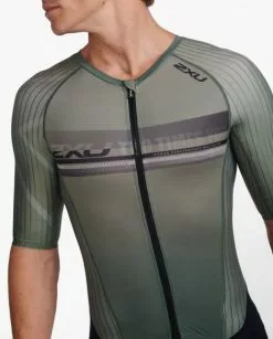 2XU Aero Trisuit Korte Mouw Groen Heren 11 2XU Aero Trisuit Korte Mouw Groen Heren -Goedkope Sport Glans Winkel 2xu trisuits heren aero short sleeve mt6426d alp per 05