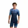 2XU Aero Trisuit Korte Mouw Blauw Heren -Goedkope Sport Glans Winkel 2xu trisuits heren aero short sleeve mt6426d mdn tur 01