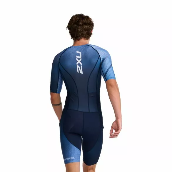 2XU Aero Trisuit Korte Mouw Blauw Heren 4 2XU Aero Trisuit Korte Mouw Blauw Heren - Afbeelding 2