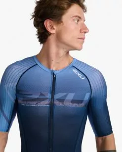 2XU Aero Trisuit Korte Mouw Blauw Heren 11 2XU Aero Trisuit Korte Mouw Blauw Heren -Goedkope Sport Glans Winkel 2xu trisuits heren aero short sleeve mt6426d mdn tur 05