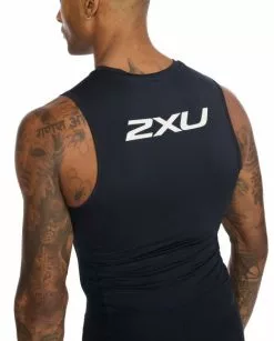 2XU Light Speed Tech Trisuit Korte Mouw Zwart Heren -Goedkope Sport Glans Winkel 2xu trisuits heren core sleeveless mt6437d blk wht 06