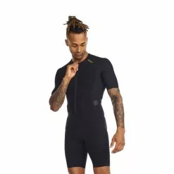 2XU Light Speed Tech Trisuit Korte Mouw Zwart Heren -Goedkope Sport Glans Winkel 2xu trisuits heren light speed tech short sleeve mt6633d blk gld 04