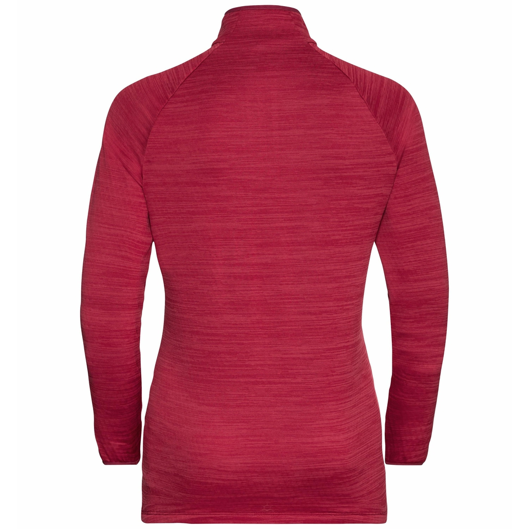 Odlo Run Easy Warm (zip) Millennium Element Hardloopshirt Lange Mouw Rood Dames 4 Odlo Run Easy Warm (zip) Millennium Element Hardloopshirt Lange Mouw Rood Dames - Afbeelding 2