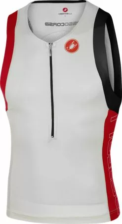 Castelli Free Tri Top Heren Wit/rood 16069-123
