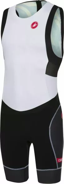 Castelli Short Distance Race Trisuit Rits Achterzijde Mouwloos Wit/zwart Heren