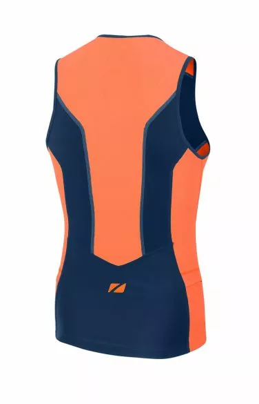 Zone3 Aquaflo Plus Mouwloos Tri Top Blauw/oranje Heren 4 Zone3 Aquaflo Plus Mouwloos Tri Top Blauw/oranje Heren - Afbeelding 2
