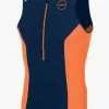Zone3 Aquaflo Plus Mouwloos Tri Top Blauw/oranje Heren -Goedkope Sport Glans Winkel aquaflo top mens orange front 01
