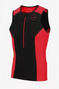 Zone3 Aquaflo Plus Mouwloos Tri Top Zwart/rood Heren